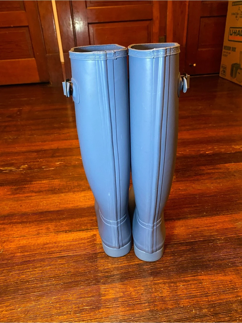 EUC Hunter Women's Original Refined Tall Rain Boots Rock Pool Blue